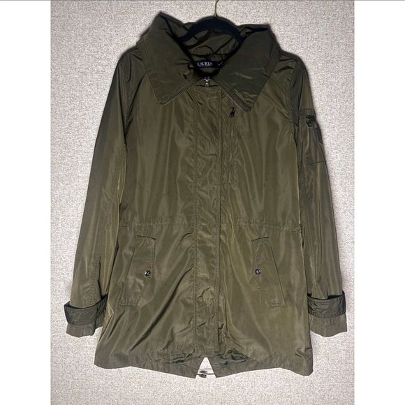 Ralph Lauren olive green fall/spring parka size M - Picture 1 of 16
